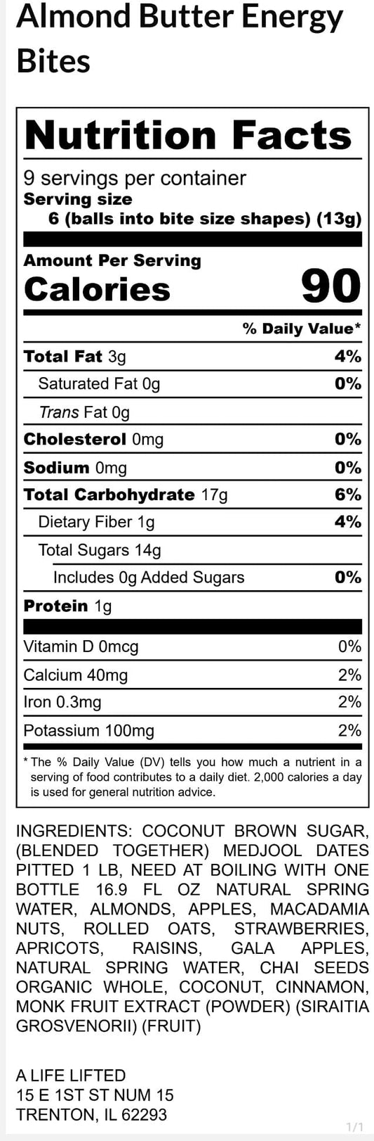 Almond Butter Energy Bites